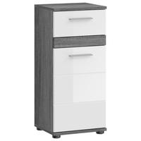 Unterschrank Blake B: 35 cm Weiß/Grau - Weiß Hochglanz/Grau, MODERN, Holzwerkstoff (35/79/31cm) - MID.YOU