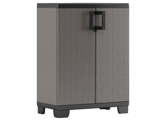 Kunststoffschrank Up Niedrig - Schwarz/Grau, KONVENTIONELL, Kunststoff (68/93/39cm) - Keter Kunststoffschrank Up Niedrig - Schwarz/Grau, KONVENTIONELL, Kunststoff (68/93/39cm) - Keter