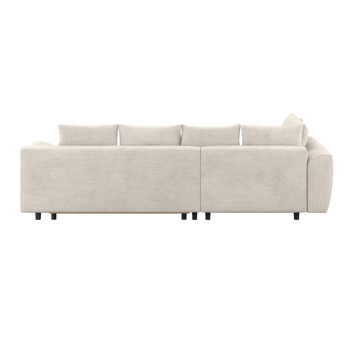 Ecksofa mit Schlaffunktion Mendoza New Chenille 197x309cm - Greige/Schwarz, KONVENTIONELL, Textil (197/309cm) - Ondega