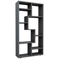 Regál Lanisa, antracitová - šedá/antracitová, Moderní, kompozitní dřevo/plast (58/116/20cm) - MID.YOU
