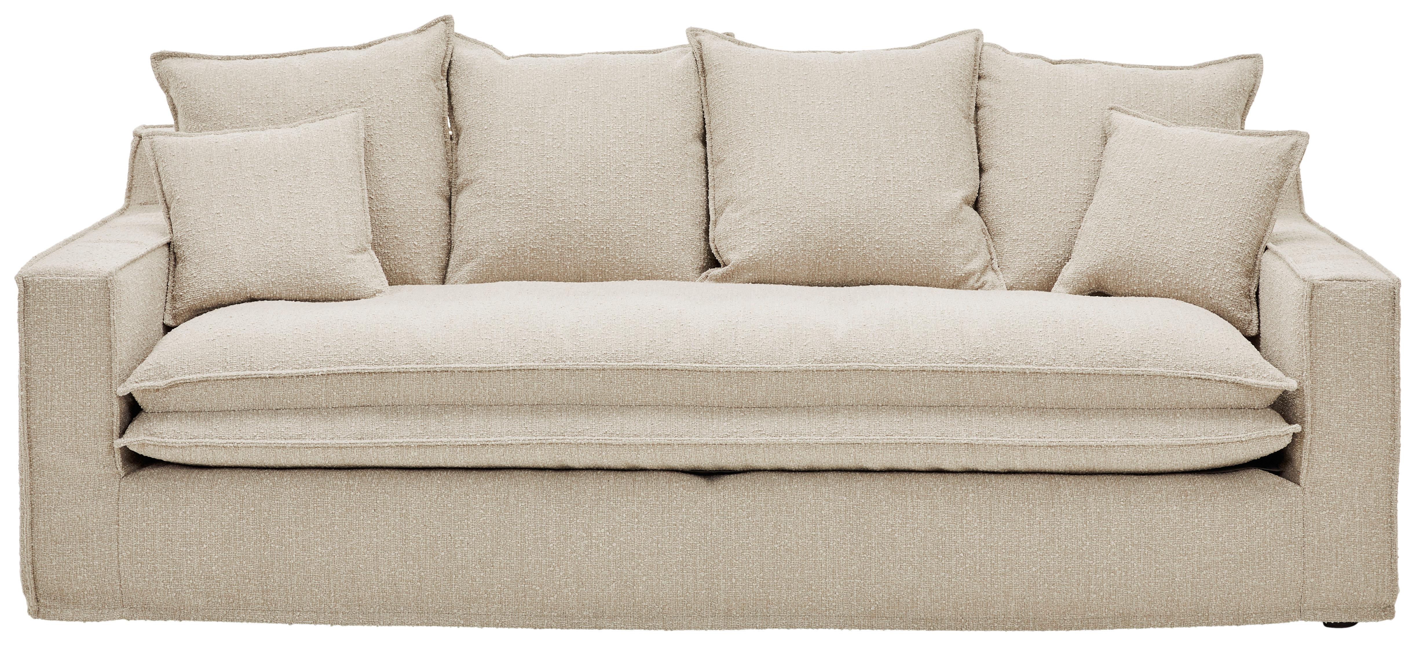 3-sitzer-sofa Beige Bouclé - Beige/Schwarz, Trend, Textil (227/92/105cm) - Livetastic