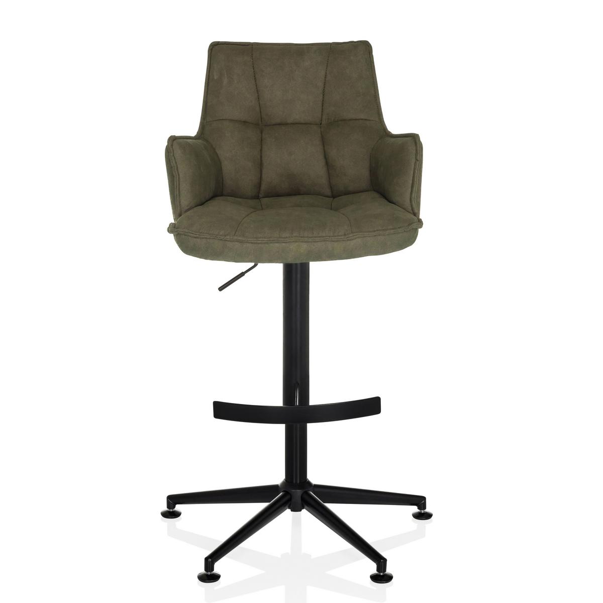 Barhocker Soalo Life High Grün B: 55 Cm - Schwarz/Grün, MODERN, Kunststoff/Textil (55/93/56cm) - MID.YOU