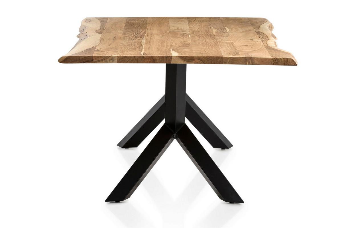 Esstisch Naturfarben/Schwarz B: 200 cm - Schwarz/Naturfarben, MODERN, Holz/Metall (200/100/76,5cm) - Livetastic