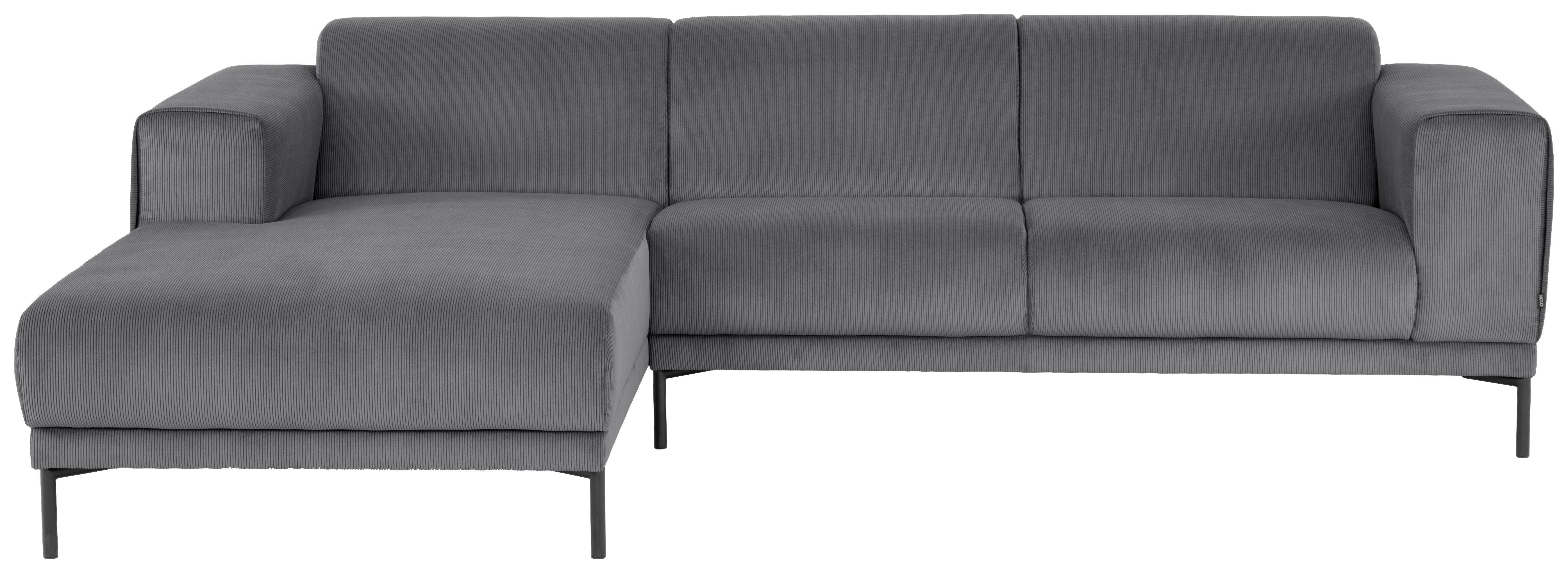 Ecksofa Erno Grau S: 262 cm - Schwarz/Grau, Design, Textil (262/183cm) - MID.YOU