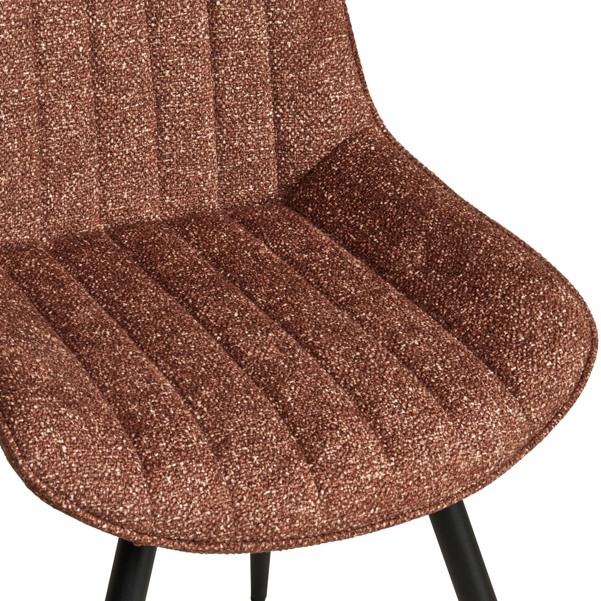 Vierfußstuhl Nikita Leinenoptik Braun, B: 54 Cm - Schwarz/Braun, KONVENTIONELL, Holz/Textil (54/88/61,5cm) - MID.YOU