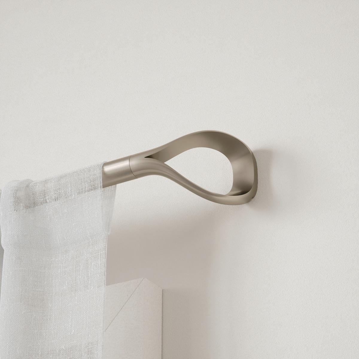 Vorhangstangenset Loop Nickelfarben L: 107-305 cm - Nickelfarben, KONVENTIONELL, Kunststoff/Metall (107-305cm) - Umbra