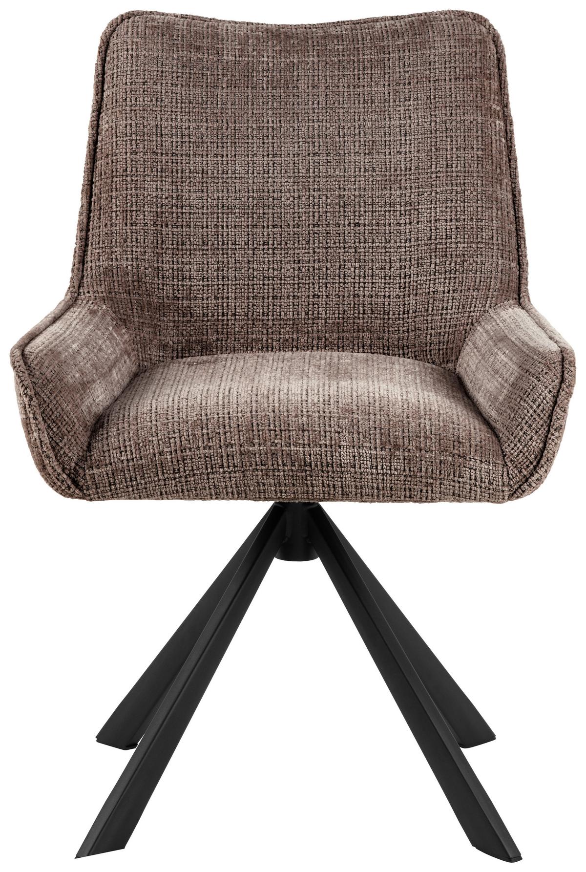 STOLIČKA EDDIE - hnedá/čierna, Trend, kov/textil (59/81/56cm) - MID.YOU