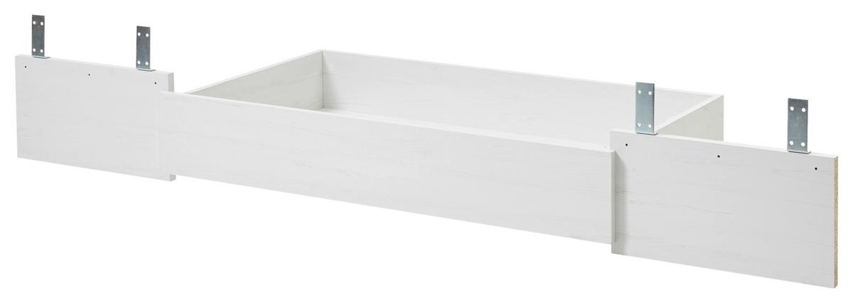 Bettkasten Florenz Pinie Weiß Dekor, B: 108cm - Pinienfarben, Design, Holzwerkstoff (108/16/62cm) - MID.YOU