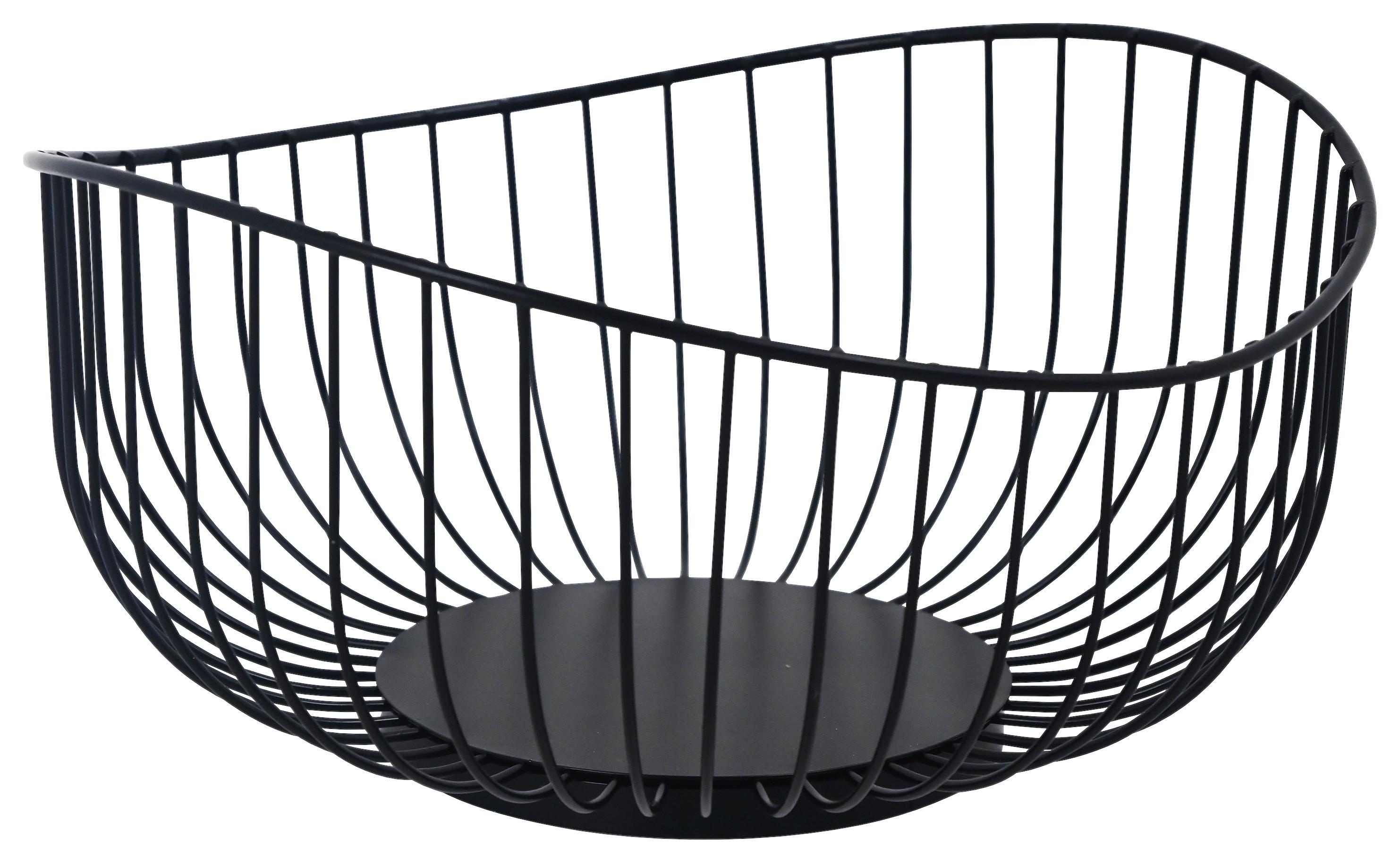 OBSTKORB NOAH - Schwarz, LIFESTYLE, Metall (25/12,5cm) - Luca Bessoni