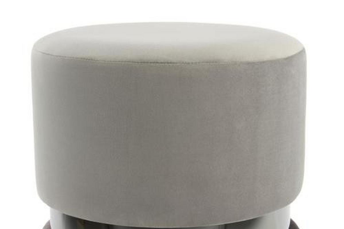 Hocker Pouf Samt Schwarz/Grau H: 46 cm - Dunkelgrau/Hellgrau, Basics, Holz/Holzwerkstoff (35/46/35cm) - Kayoom