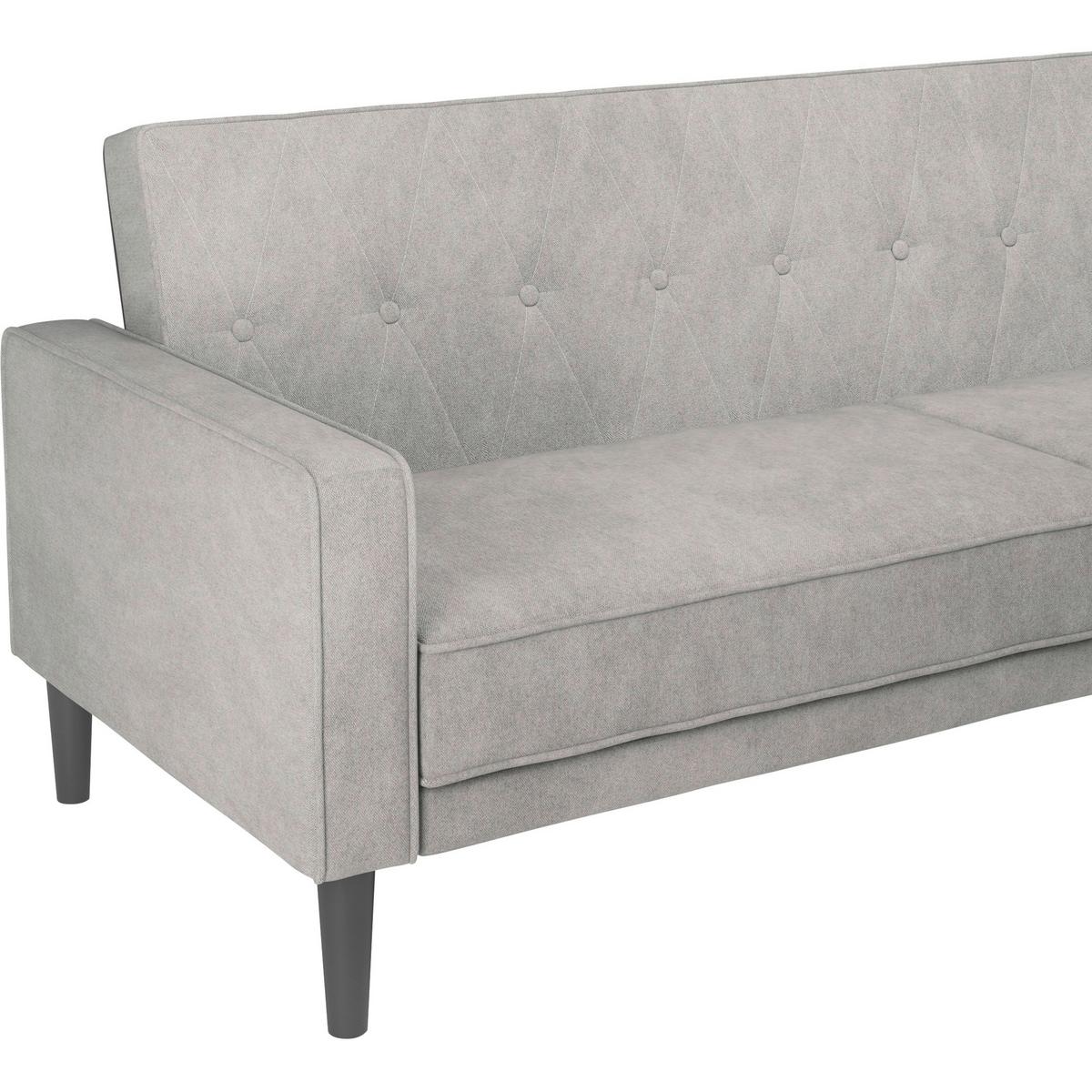 Schlafsofa Aarhus Hellgrau, mit Schlaffunktion - Hellgrau/Braun, Basics, Textil (213/81/86cm) - Livetastic