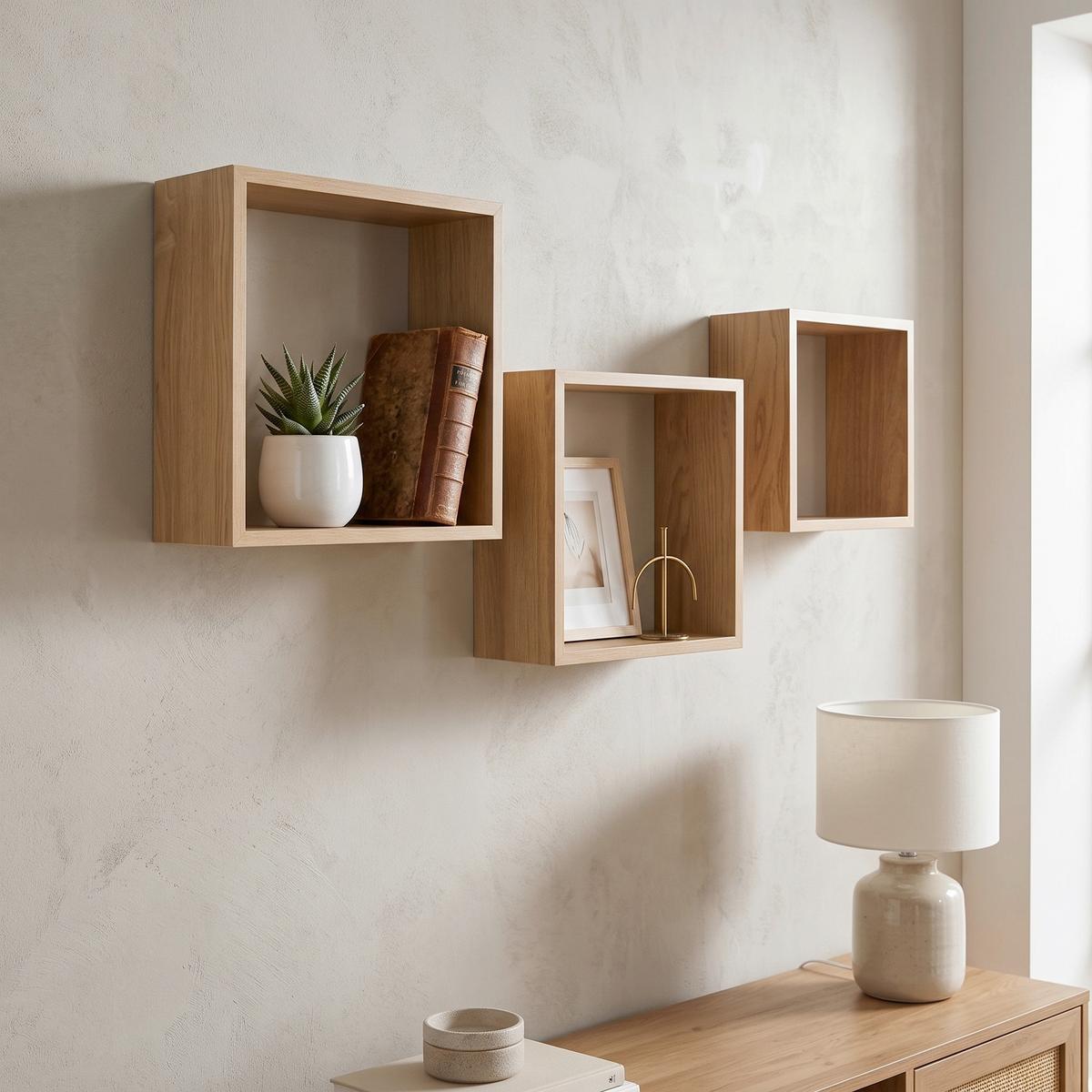 Falipolc Szett Simple *TOP ÁR* - Artisan tölgy, Modern, műanyag/faalapú anyag (30-27-24/30-27-24/12cm) - Best Price