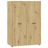 Drehtürschrank Kivo Eiche Artisan Dekor, B: 90 cm - Eiche Artisan, Basics, Holzwerkstoff (90/129,8/52,1cm)