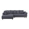 Ecksofa Mendoza - Anthrazit/Schwarz, Design, Textil (197/309cm) - Ondega