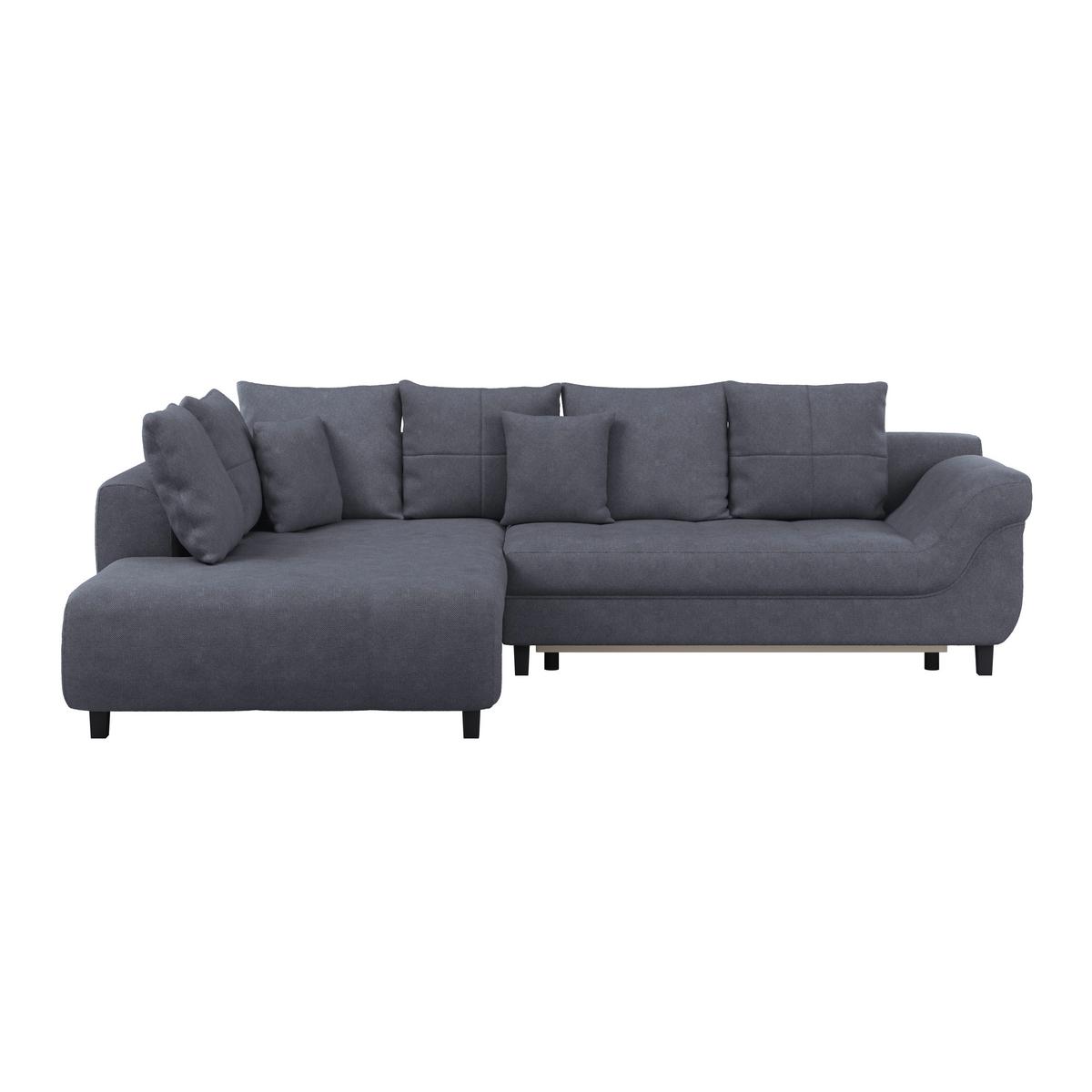 Ecksofa Mendoza - Anthrazit/Schwarz, Design, Textil (197/309cm) - Ondega