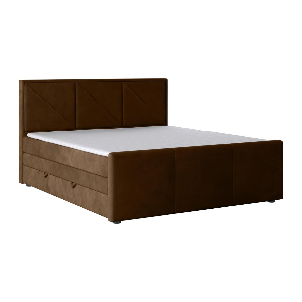 Boxspringbett mit Bettkasten Bologna 180x200 cm Braun - Schwarz/Braun, MODERN, Karton/Holzwerkstoff (180/200cm) - MID.YOU