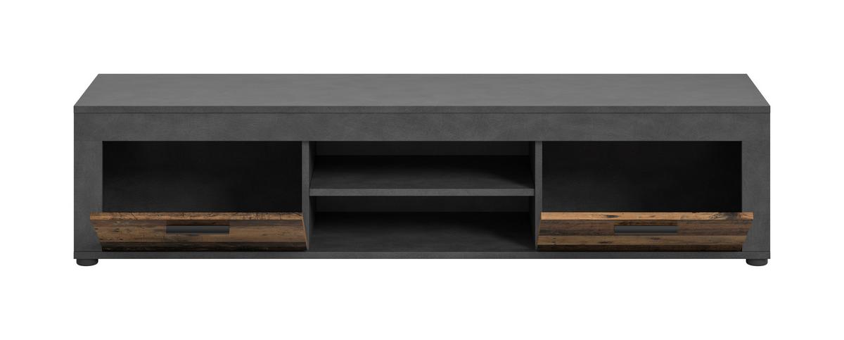Lowboard Jam Anthrazit/naturfarben B: 160cm - Anthrazit/Schwarz, Design, Holzwerkstoff (160/37/40cm) - MID.YOU