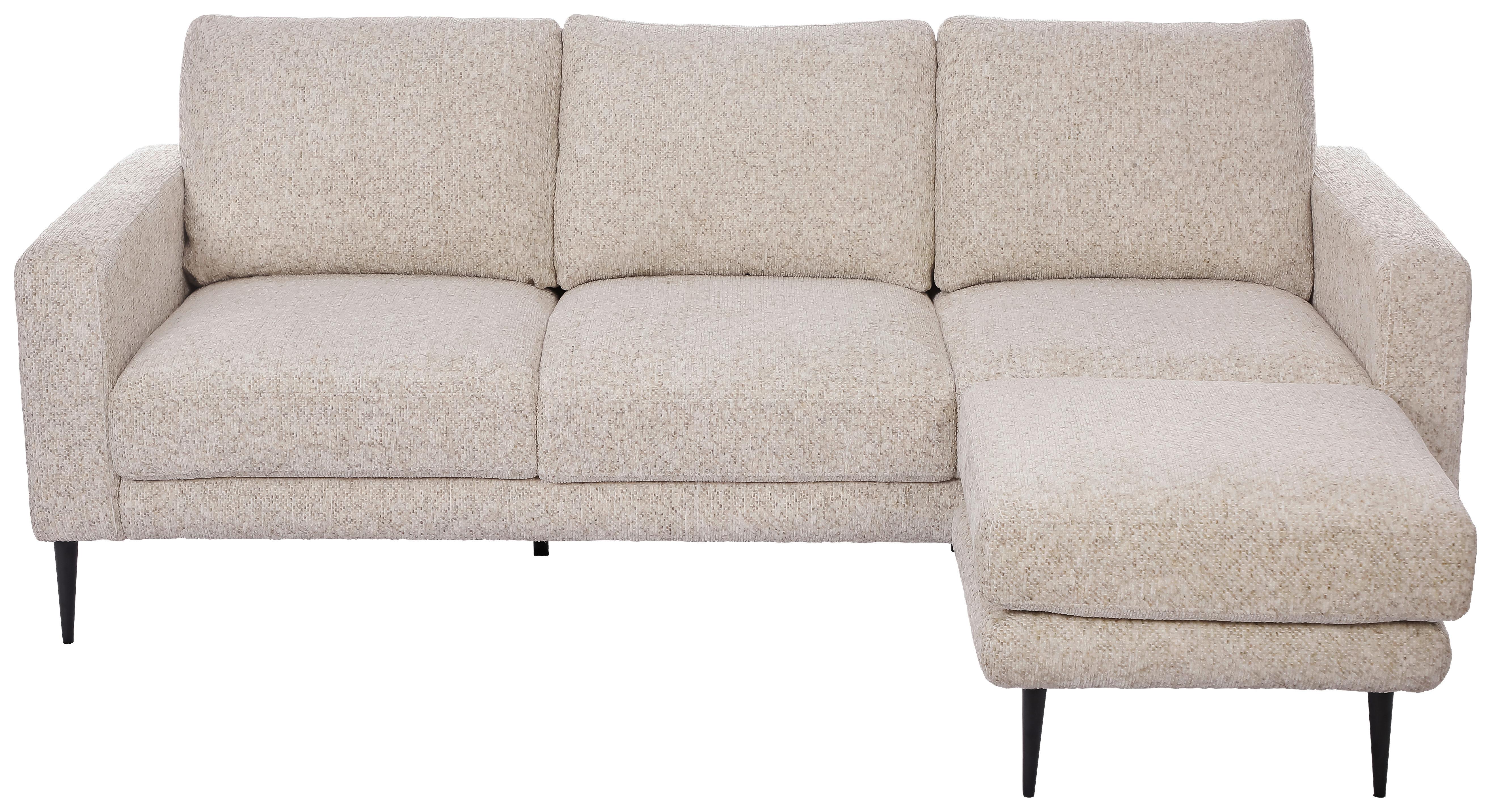 3-Sitzer-Sofa Parma Creme Chenille B: 208 cm - Creme/Schwarz, Basics, Holz/Textil (208/83/151cm) - Livetastic