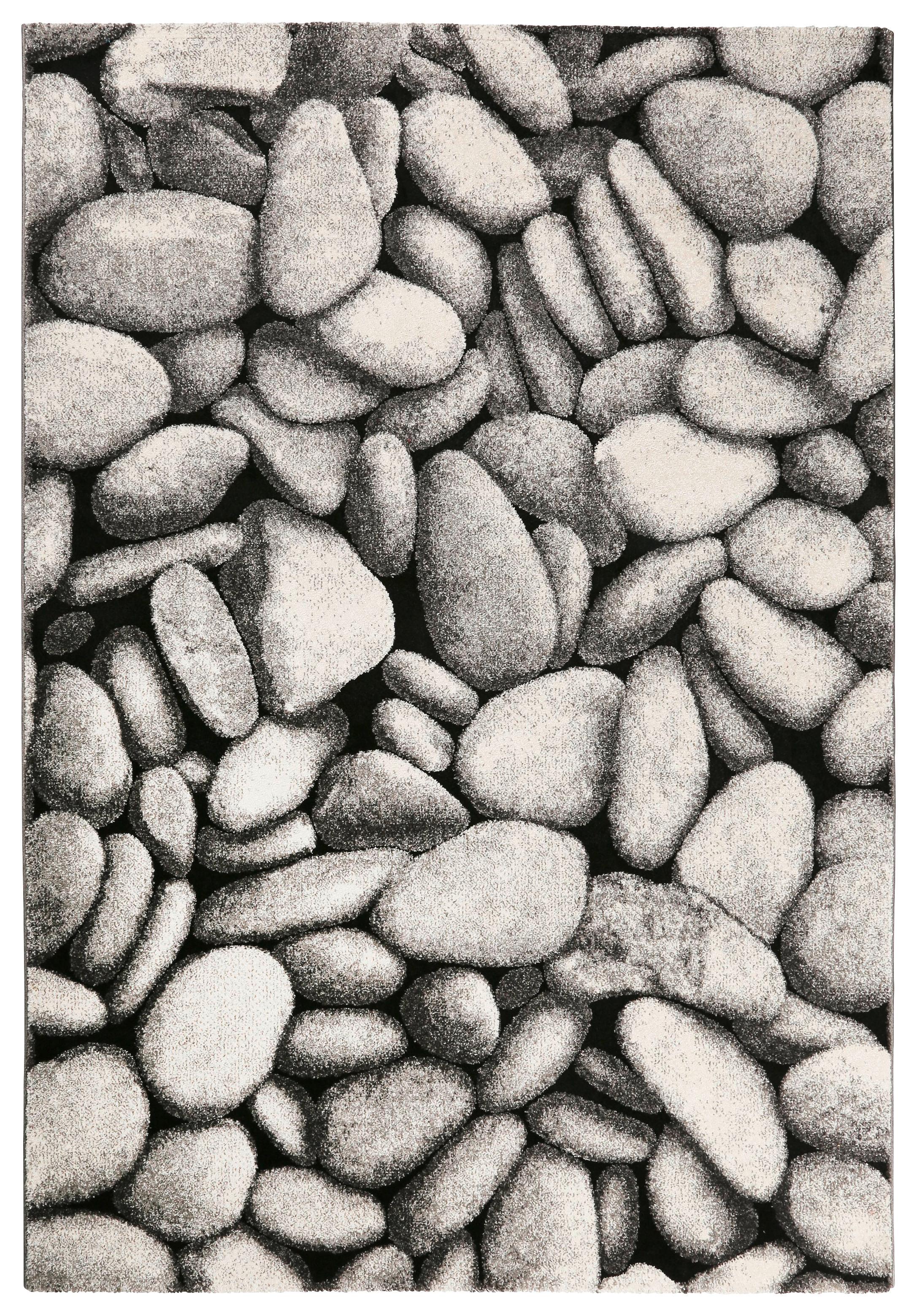 Webteppich Stony Island Grau 120x170 Cm - Silberfarben/Schwarz, Design, Textil (120/170cm) - WECON HOME