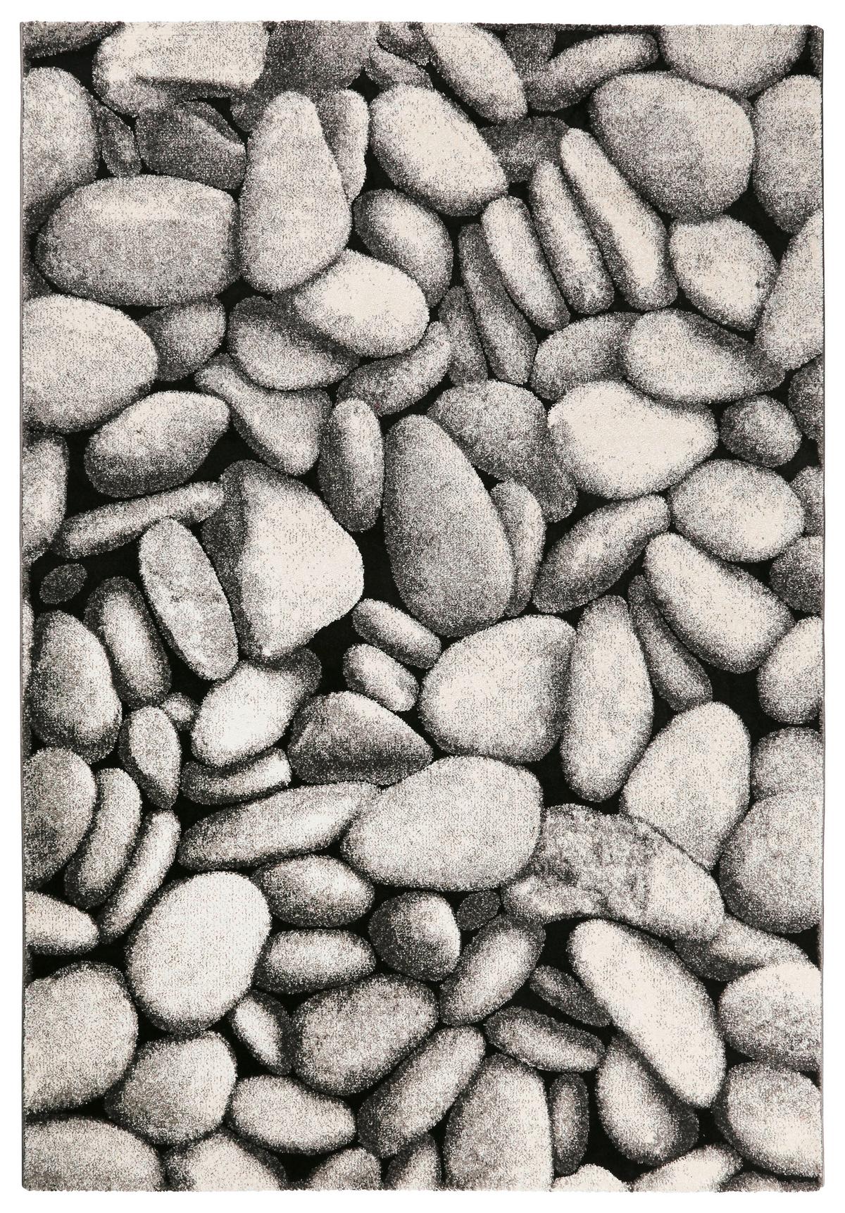 Webteppich Stony Island Grau 120x170 cm - Silberfarben/Schwarz, Design, Textil (120/170cm) - WECON HOME