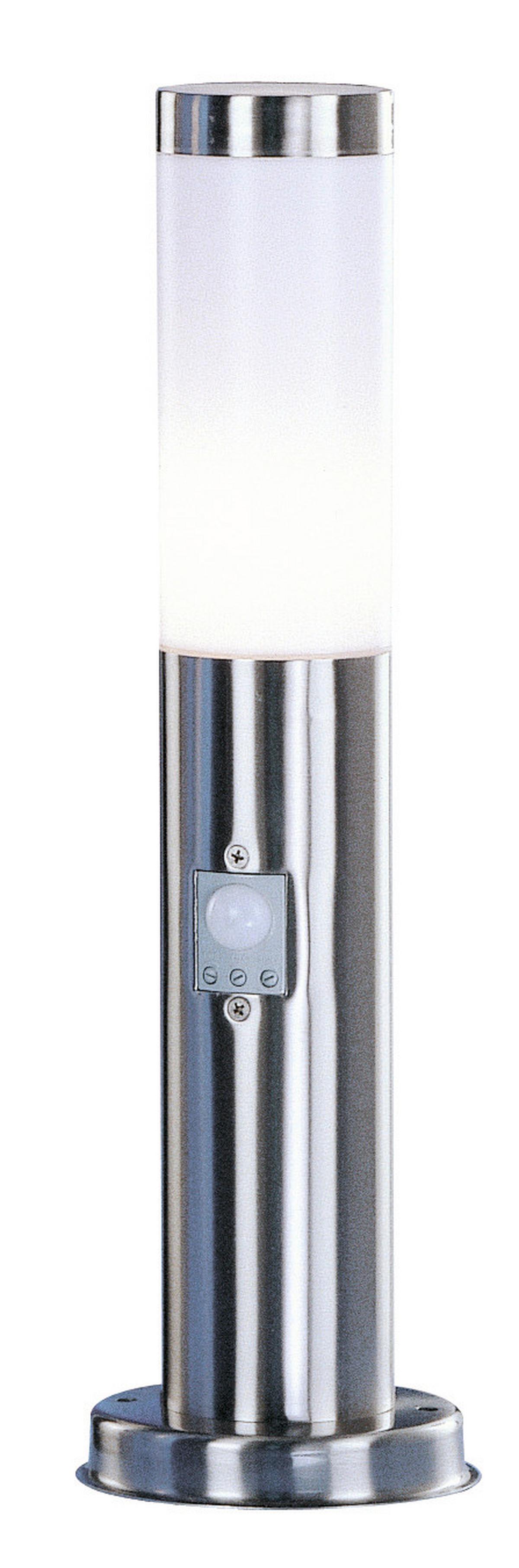 Außenleuchte Mit Bewegungsmelder 30 W - Edelstahlfarben/Opal, Basics, Kunststoff/Metall (12,7/45cm) - Globo