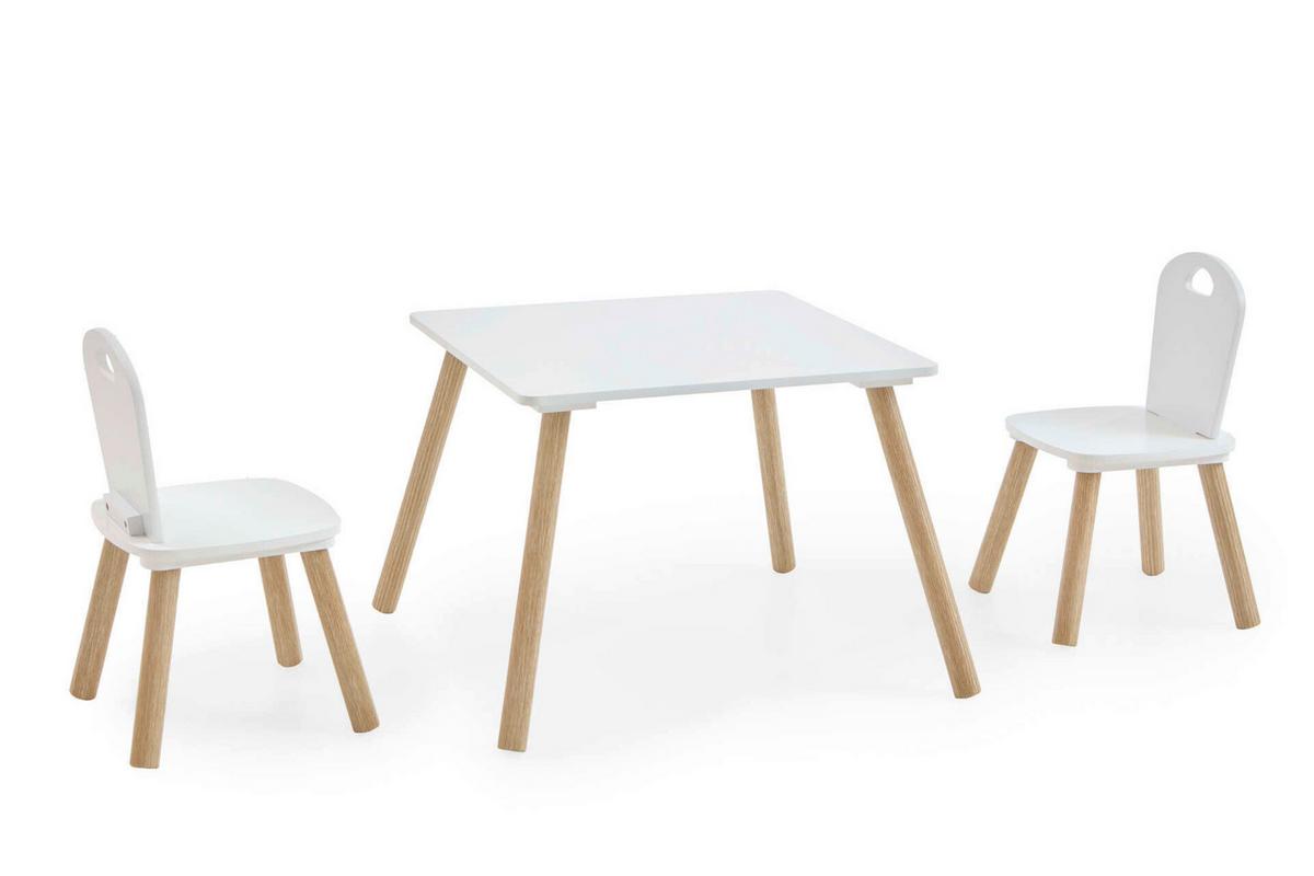 Kindersitzgruppe 3-Teilig Weiß B: 55 cm - Weiß, Design, Holzwerkstoff (55/43/55cm) - MID.YOU