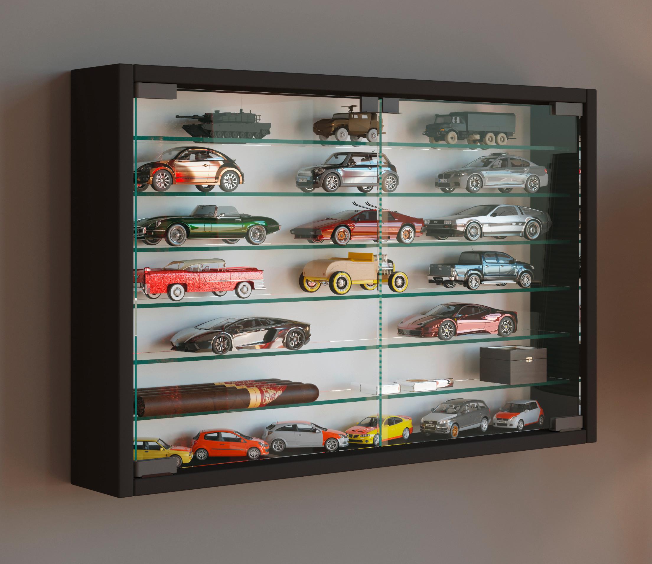 Hängevitrine mit Schiebetüren
