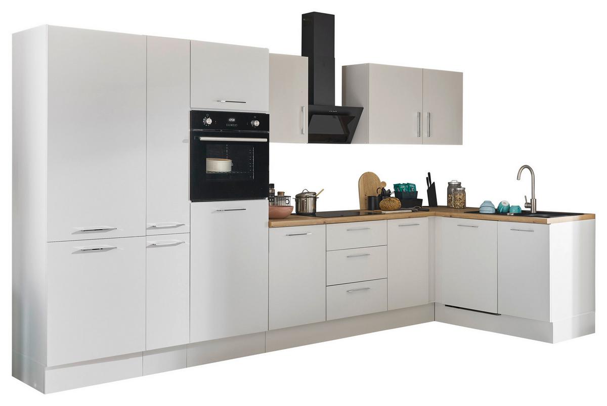 Eckküche Turin Weiß/eiche Dekor 370x175 Cm - Weiß/Eiche Artisan, Basics, Holzwerkstoff (370/175cm) - MID.YOU