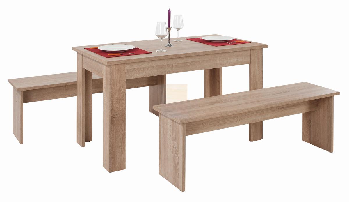 Essgruppe Paris 3-tlg. Eiche Artisan Dekor - Eiche Artisan, KONVENTIONELL, Holzwerkstoff (137/77/75cm)