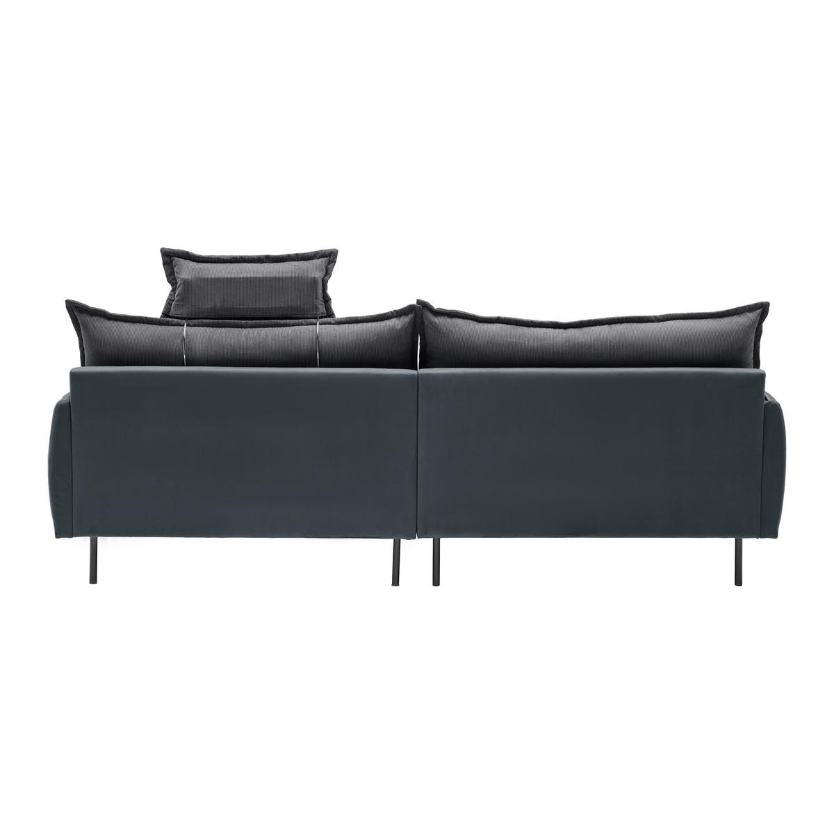 Rohová sedačka NUOVO, oboustranná, tmavě šedá - černá/tmavě šedá, Moderní, kov/textil (245/190cm) - Mömax