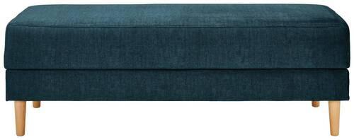 Hocker Freda Mit Stauraum Velours Blau H: 48 Cm - Blau/Naturfarben, MODERN, Textil (135/48/57cm) - Max Winzer