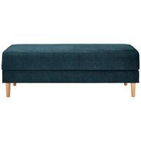 Hocker Freda Mit Stauraum Velours Blau H: 48 Cm - Blau/Naturfarben, MODERN, Textil (135/48/57cm) - Max Winzer