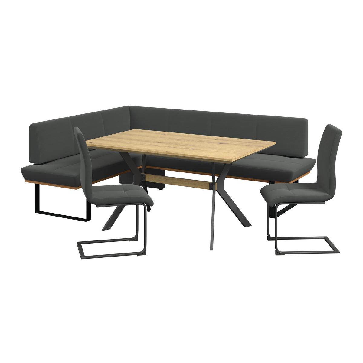 Eckbank Tristan Webstoff anthrazit,S:175x225cm - Anthrazit/Schwarz, MODERN, Holz/Textil (175/225cm) - James Wood