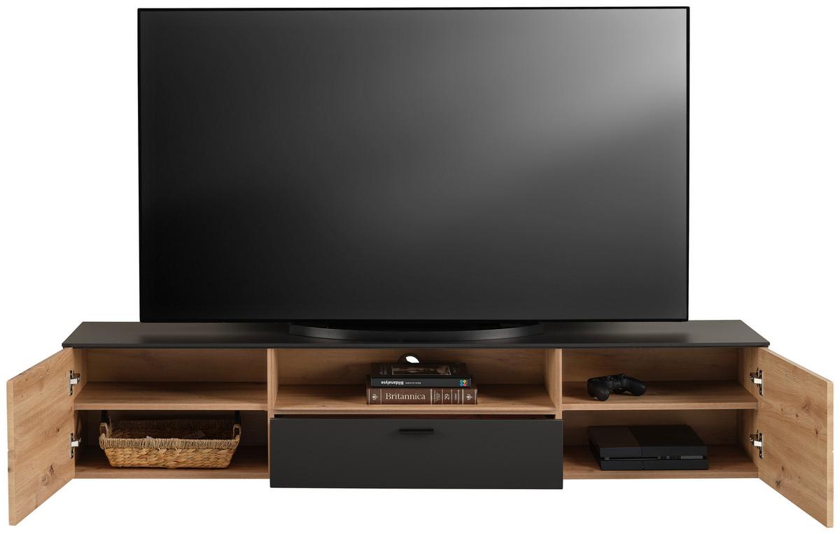 Tv-szekrény Tonale - Artisan tölgy/szürke, Modern, faalapú anyag (180/36/40cm)