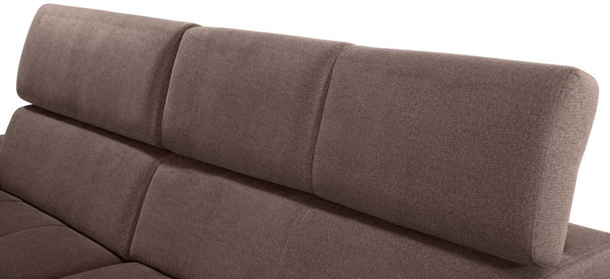 Ecksofa Mit Bettkasten Perry Braun 292x183 Cm - Silberfarben/Braun, Design, Textil (183/292cm) - Livetastic