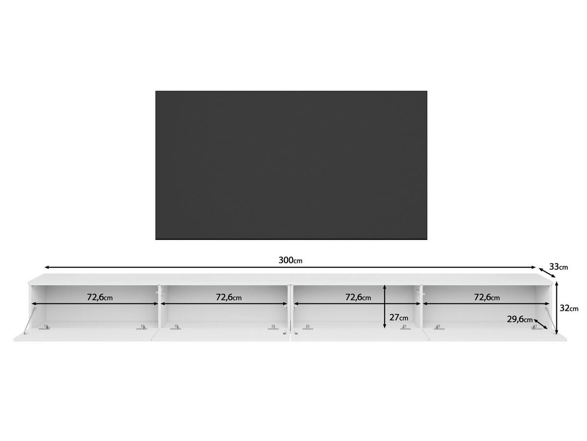 Lowboard D 300 Eiche Wotan B: 300 Cm - Eiche Wotan/Grau, Basics, Holzwerkstoff (300/32/33cm) - P & B