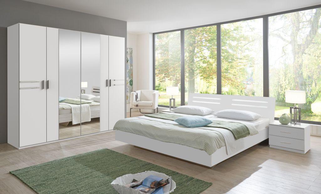 SCHLAFZIMMER Susan Weiß B: 509cm 2-teilig - Weiß, MODERN, Glas/Holzwerkstoff (509/208/210cm) - Ti'me