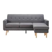 Sedací souprava TAMARA šedá - šedá/tmavě šedá, Moderní, dřevo/textil (196/82/143cm) - Bessagi Home