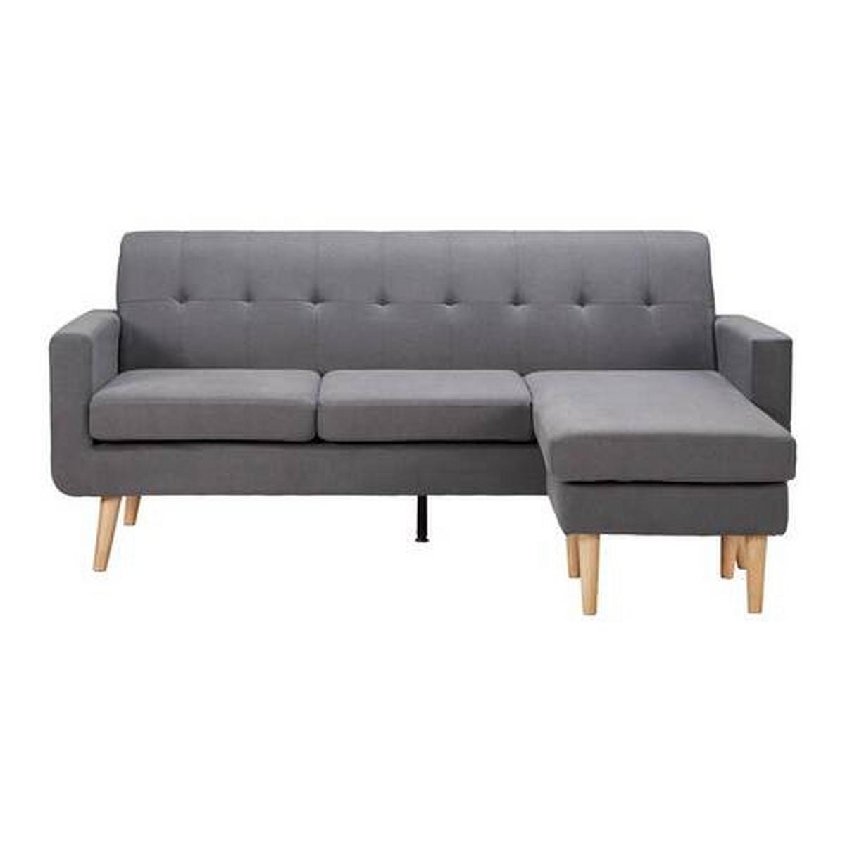 Sedací souprava TAMARA šedá - šedá/tmavě šedá, Moderní, dřevo/textil (196/82/143cm) - Bessagi Home