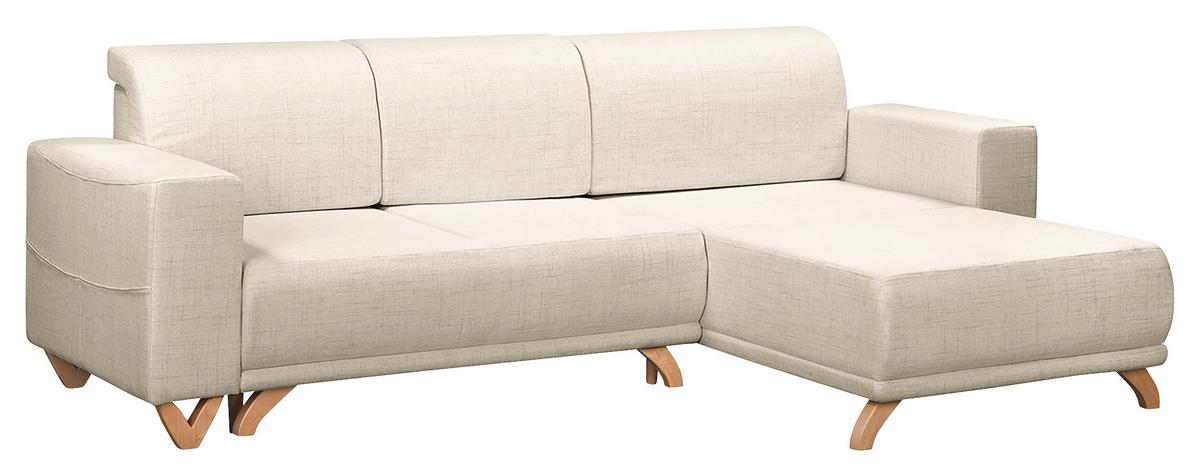 Ecksofa Bella Hellgrau S: 257x174 cm - Wengefarben/Hellgrau, Design, Textil (257/174cm) - Livetastic