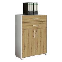 AKTENSCHRANK OFFICE EDITION - Weiß/Eiche Artisan, LIFESTYLE, Holzwerkstoff (84,4/113,6/33cm) - MID.YOU