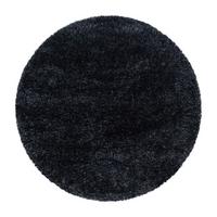 Hochflor Teppich Schwarz Brilliant Rund Ø 200 Cm - Schwarz, Basics, Textil (200cm)