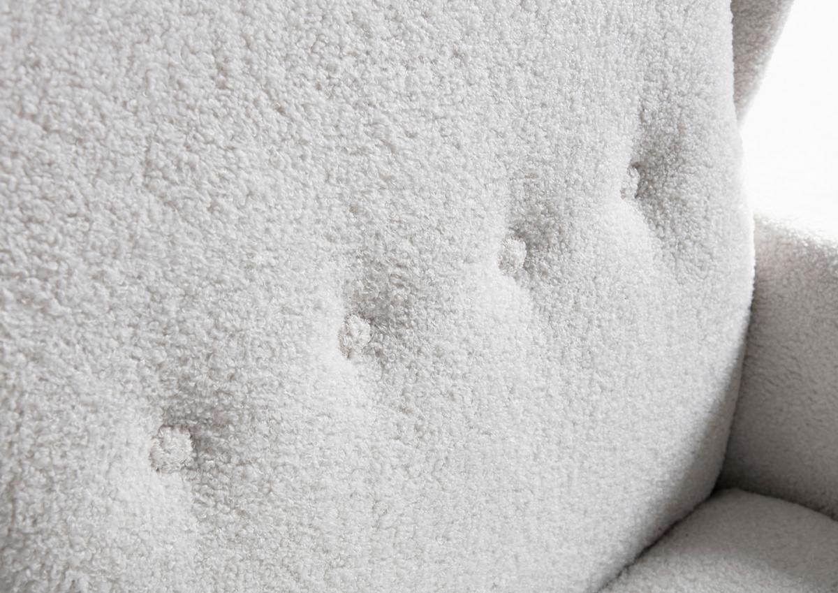 Ohrensessel Versailles, Weiß B: 72 cm - Dunkelbraun/Weiß, Design, Textil (72/104/85cm) - MID.YOU