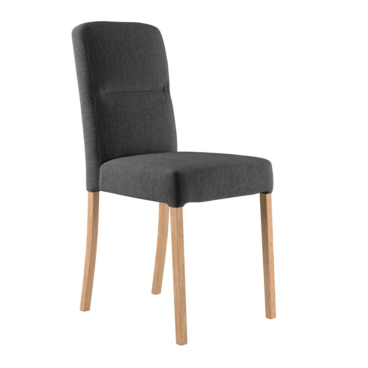 Stuhl Emma Ii - Eichefarben/Schwarz, KONVENTIONELL, Holz/Textil (43/91/58cm)