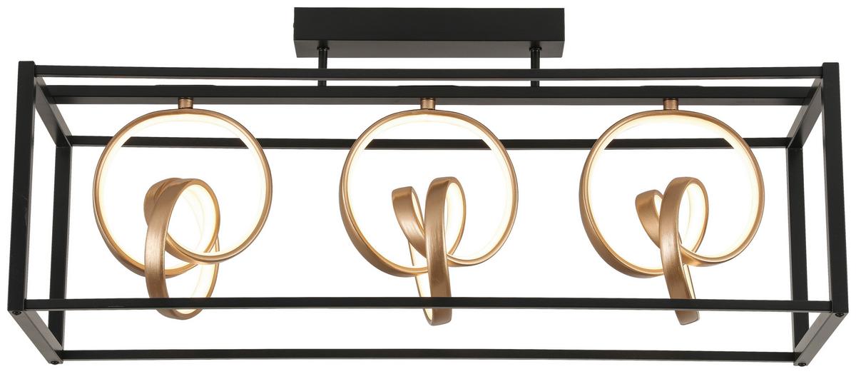 Led Mennyezeti Lámpa Manuel - fekete/cappuccino, Design, műanyag/fém (80/25/35cm) - Luca Bessoni