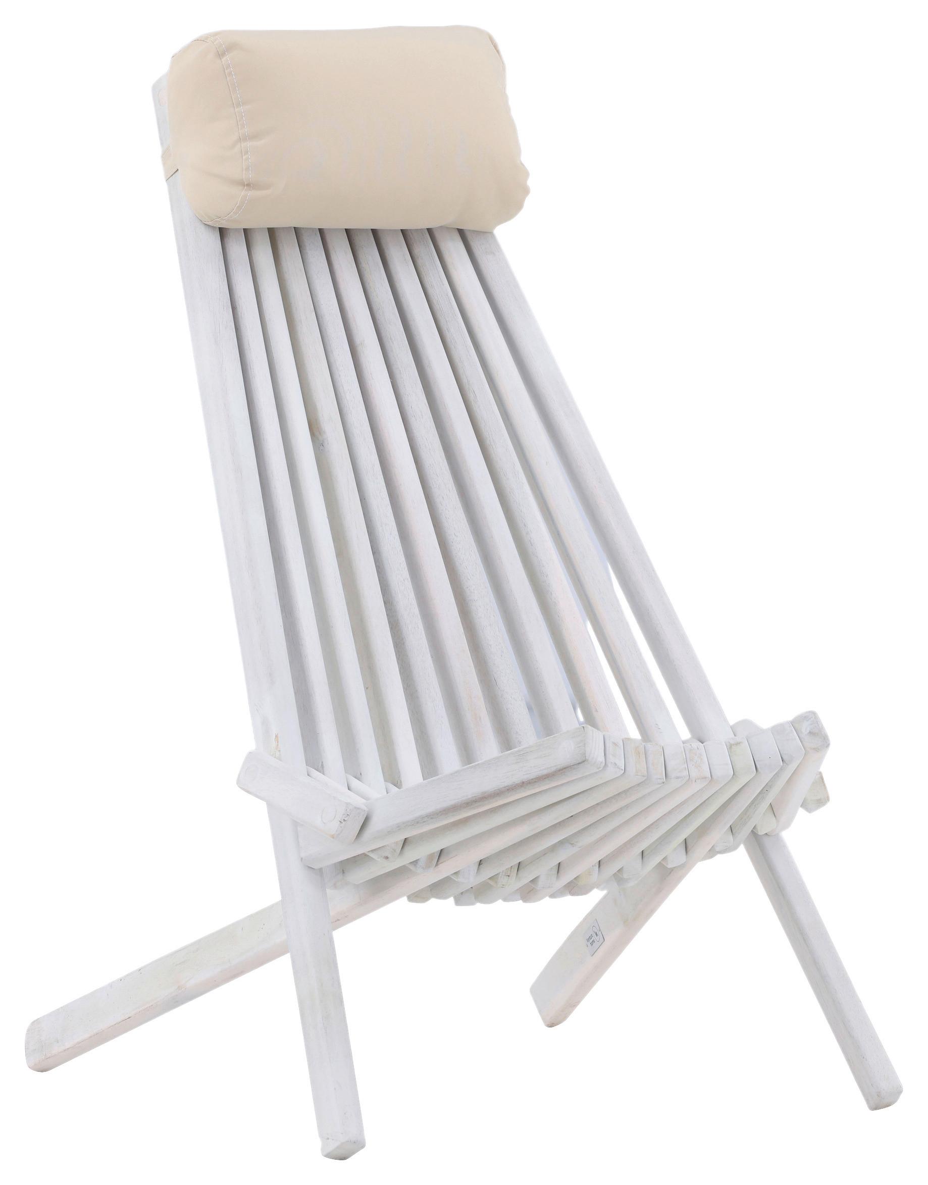 Strandsessel Wetterfest Asta Holz - Weiß, KONVENTIONELL, Holz (57/79/73cm) - Gardenson