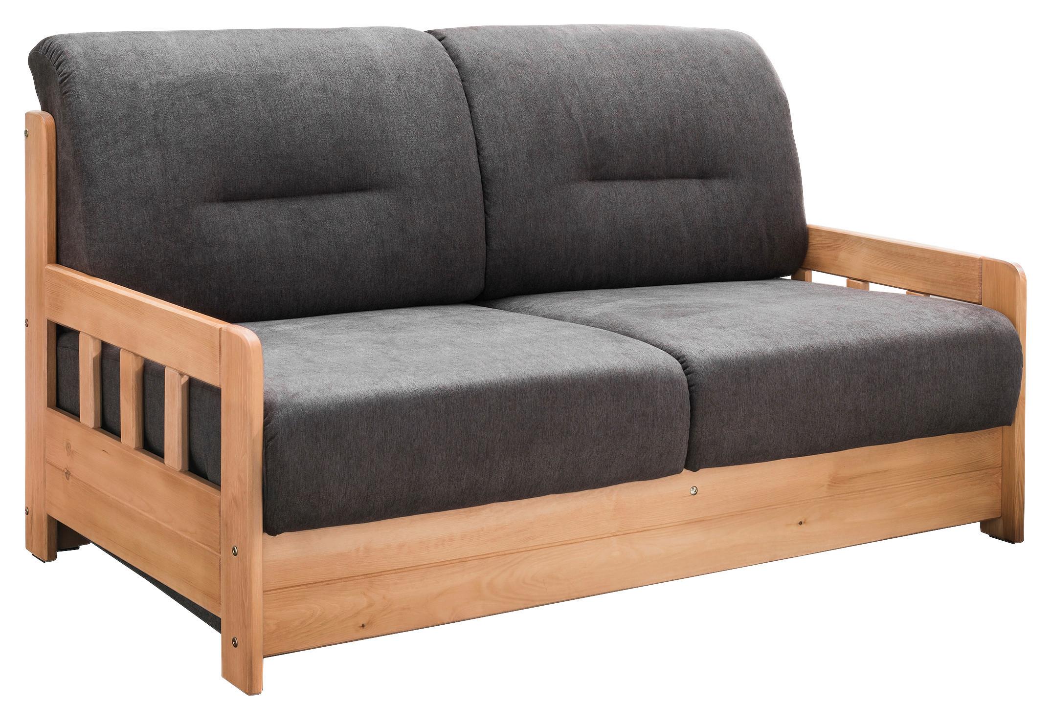 Schlafsofa Camino - Dunkelbraun/Kieferfarben, KONVENTIONELL, Holz/Textil (154/88/90cm) - Livetastic