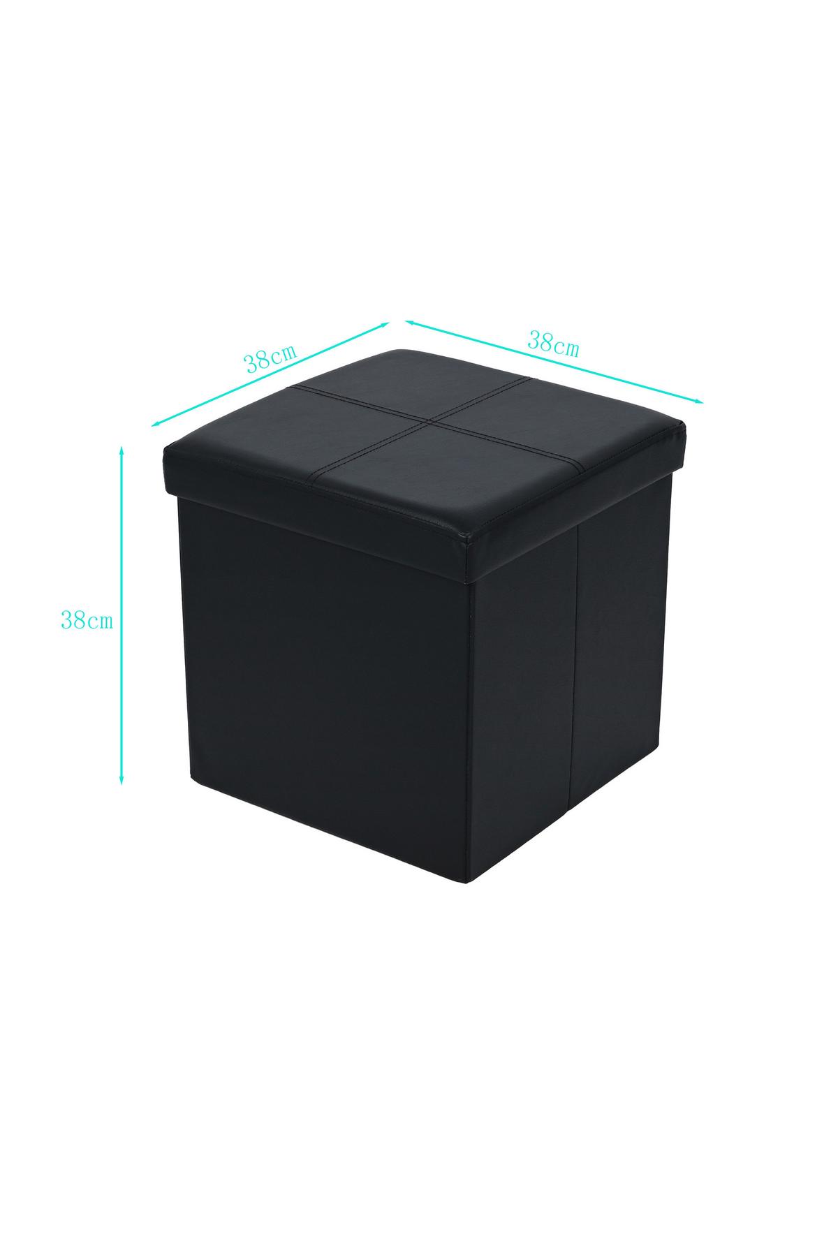 Sitzbox Oliver 1 - Schwarz, MODERN, Holzwerkstoff/Textil (38/38/38cm)