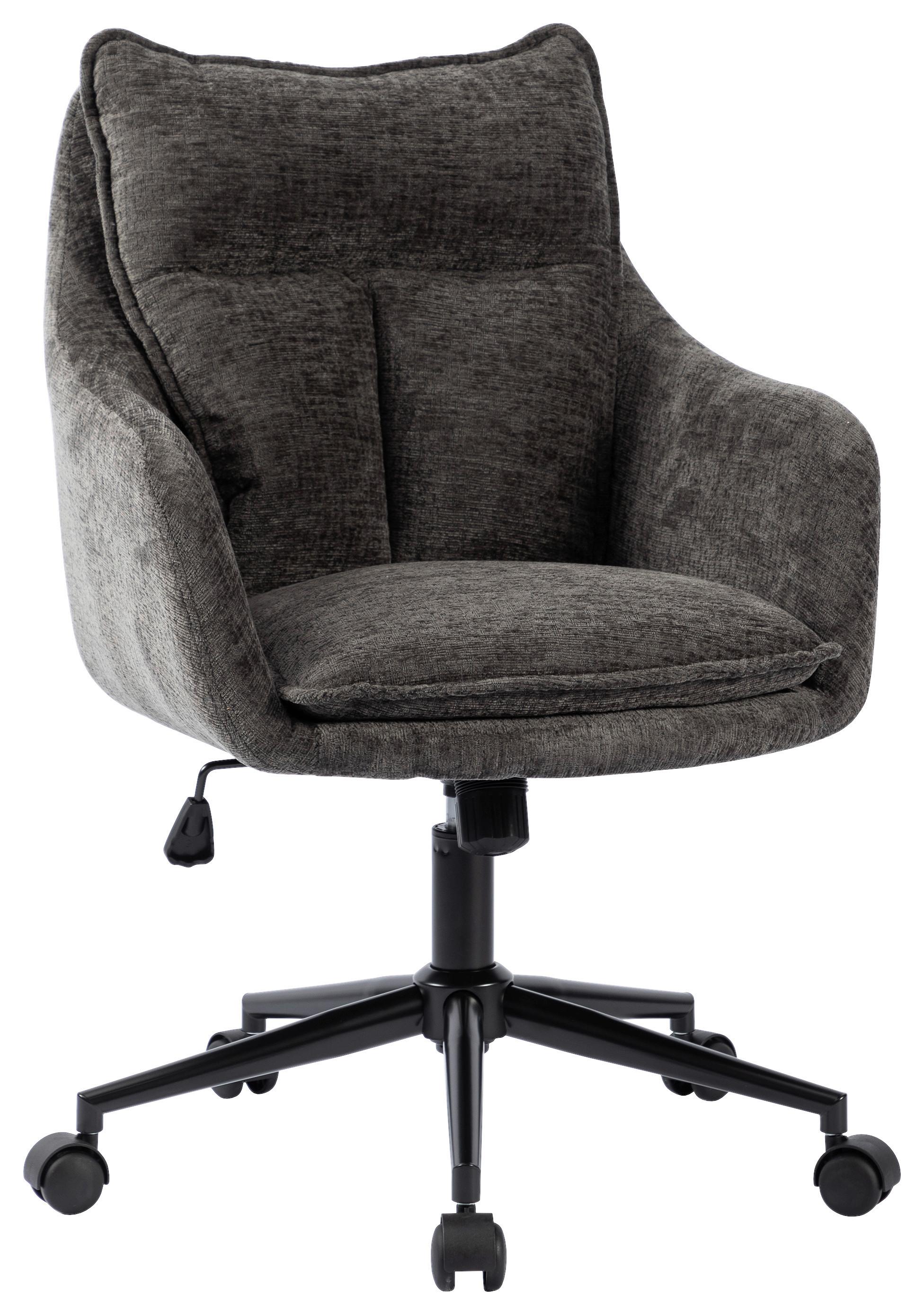 Drehstuhl Siena Grau B: 58 cm - Schwarz/Grau, MODERN, Kunststoff/Textil (58/85-93/58cm) - MID.YOU