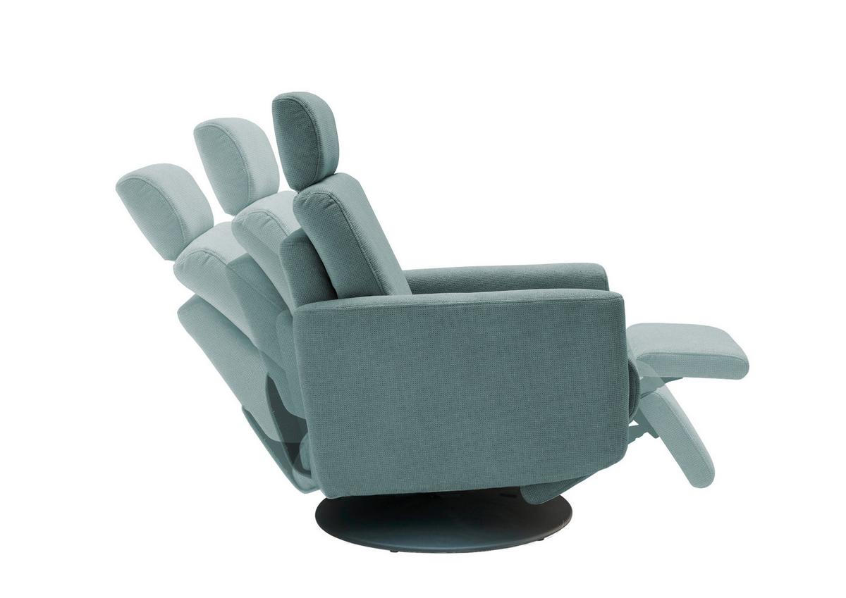 Relaxsessel Centrale T: 87-154 cm, Blaugrau - Blaugrau/Schwarz, MODERN, Textil (77/105/87-154cm) - Livetastic